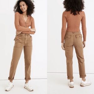 Madewell The Curvy Perfect Vintage Straight Workwear Pants size 27 in walnut